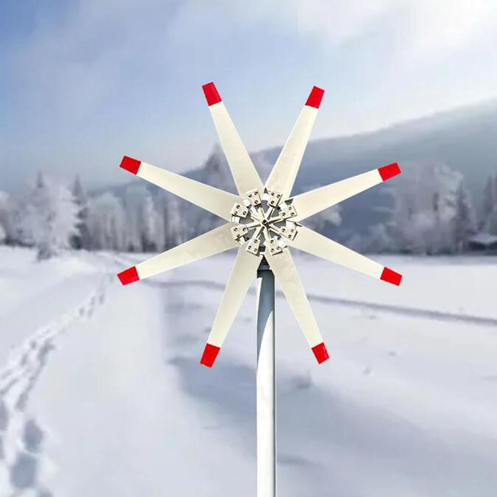3000W-6000W Wind Turbine Generator, 110V/220V 8 Blades Alternator Three-Phase Vertical Axis Windmill with Mppt Controller