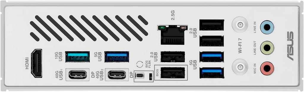 ASUS X870 MAX GAMING WIFI7 W AMD AM5 ATX Motherboard, 8-layer White PCB, 12+2+1 80A DrMOS, DDR5, PCIe 5.0 x16 Q-Release, 3x M.2, Wi-Fi 7 Q-Antenna, USB4® Type-C®, 2.5Gb LAN, BIOS FlashBack™, Aura Sync