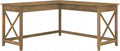 Bush Home Key West 60W Modern Farmhouse L Shaped Desk in Reclaimed Pine, 60-Inch Corner Computer Table for Home Office Workspace