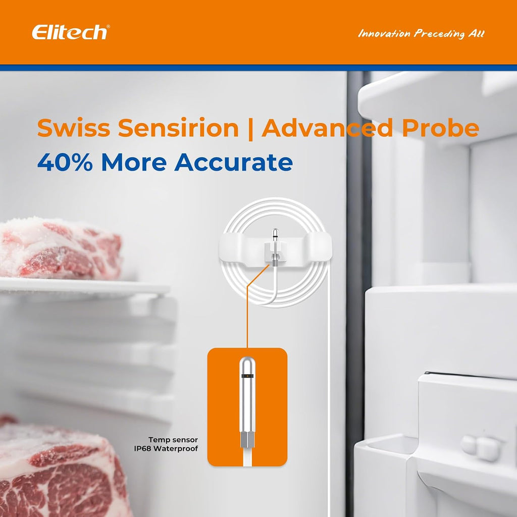 Elitech 5Pack Bluetooth Ultra Low Digital Temperature Data Logger for Refrigerator Shadow Data 100000 PointsExport PDF/CSV Report, Pharmacy Vaccine DDL Calibration Certificate, MAX MIN AVR GSP-6-TLE