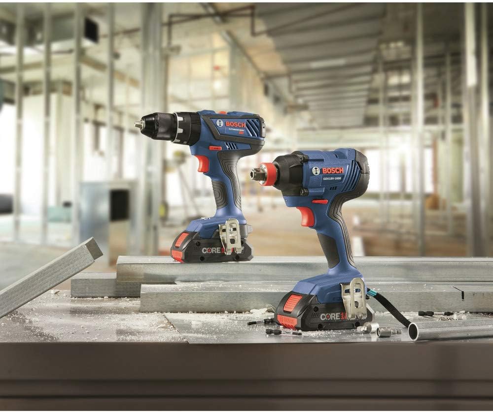 BOSCH GXL18V-239B25 CORE18V 2-Tool Power Tool Combo Kit with Soft Case (2-Batteries Included and Charger Included)