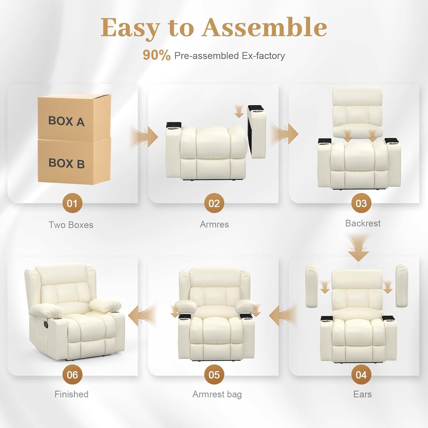 FURNIMAT Recliner Chair, Oversized Manual Reclining Chair for Adults, Single Reclining Sofa with Cup Holder & Pocket, Lounge Recliner for Living Room Home Theater Seating RV Chairs