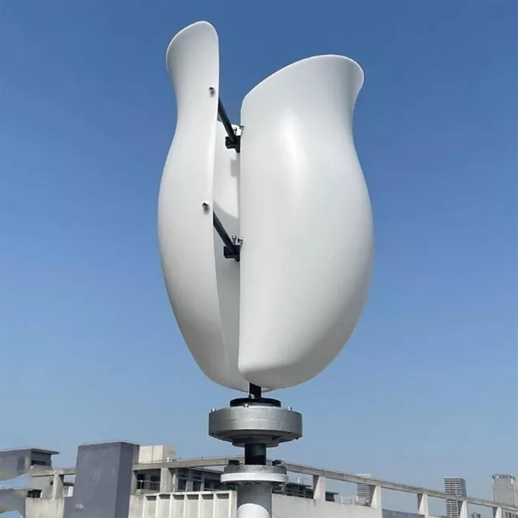 2000W/3000W Vertical Axis Wind Turbine Generator, Magnetic Levitation, Waterproof, Wind Resistant, White, 24V