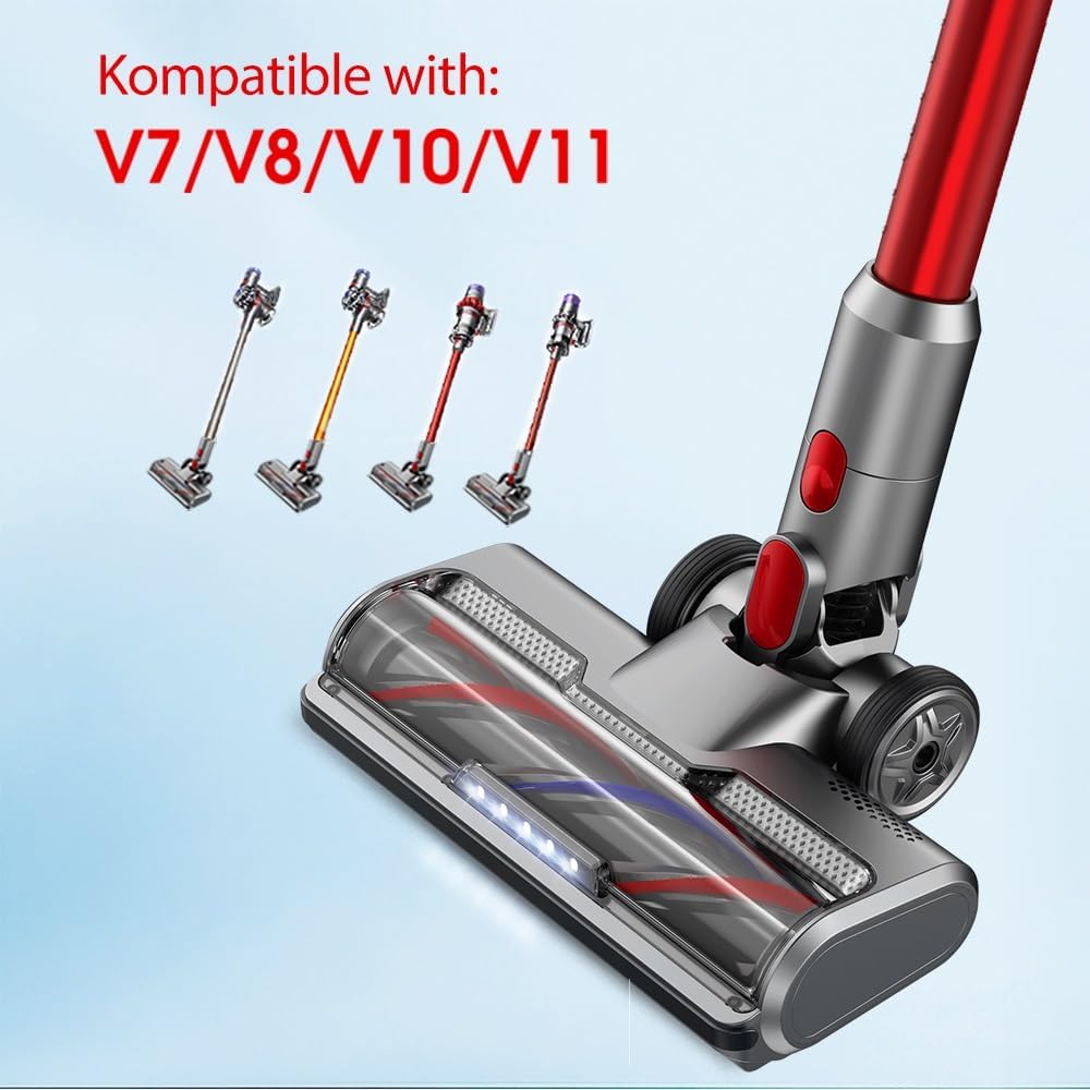 Motorized Carpet Floor Brush Head Tool Compatible for Dyson V8 V7 V10 V11 Vacuum Cleaner Roller Head Brush Replacement Accessories