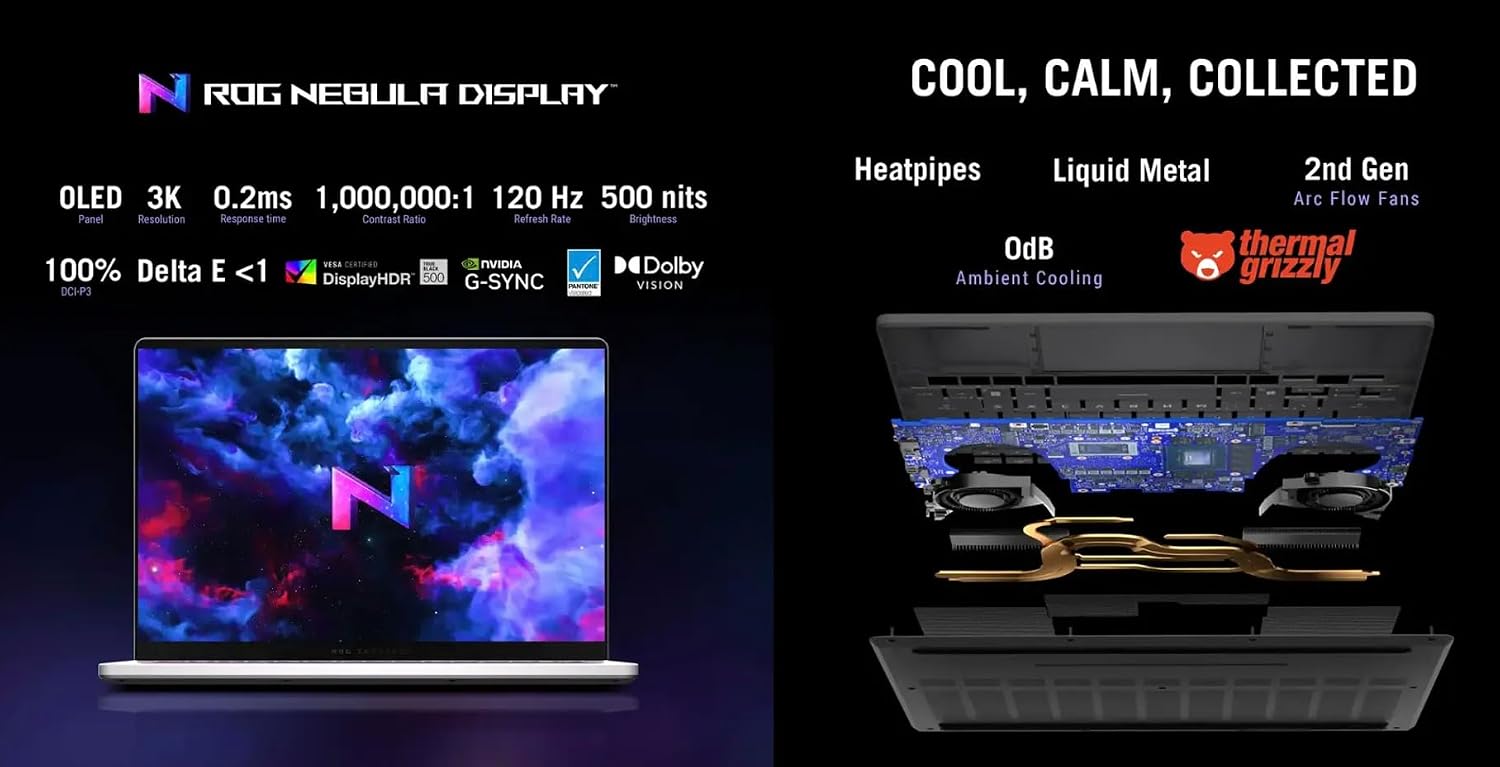 ASUS ROG Zephyrus Gaming Laptop 14' 120Hz OLED 3K 500 nits DCI-P3 100% (AMD Ryzen AI 9 HX 370, GeForce RTX 5070 Ti 12GB, 32GB LPDDR5X, 8TB SSD, Copilot, WiFi 7, RGB KB, Win11Home) w/DKZ USB Hub