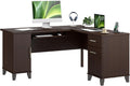 Bush Home 60-Inch L-Shaped Desk with Storage, Corner Computer Office Desk with Drawers and Storage Cabinet, Home Office Furniture, Somerset Collection, Mocha Cherry