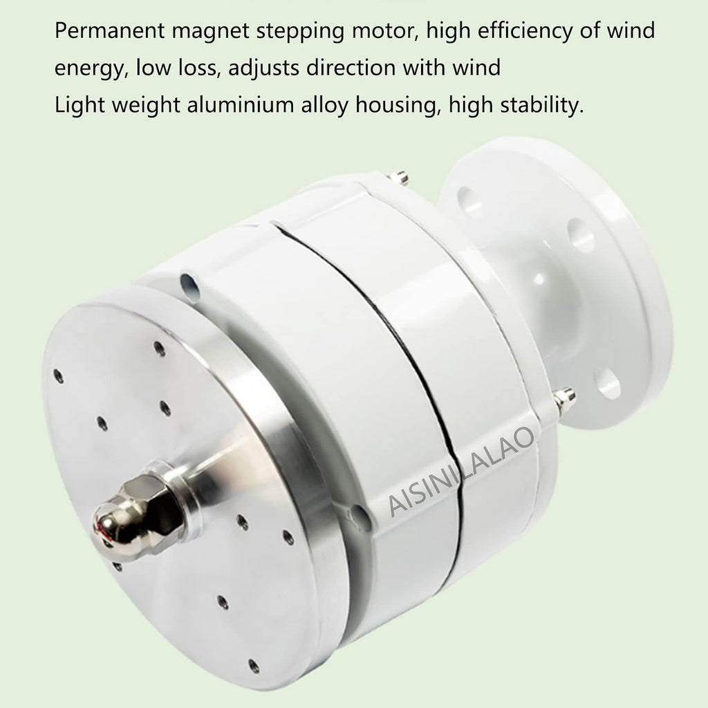 3000W No Noise Wind Power Turbines Generator Kit, 12V 24V 48V 5 Blades Windmill Lantern Vertical Axis Wind Turbine Generator for Home Hybrids Streetlight