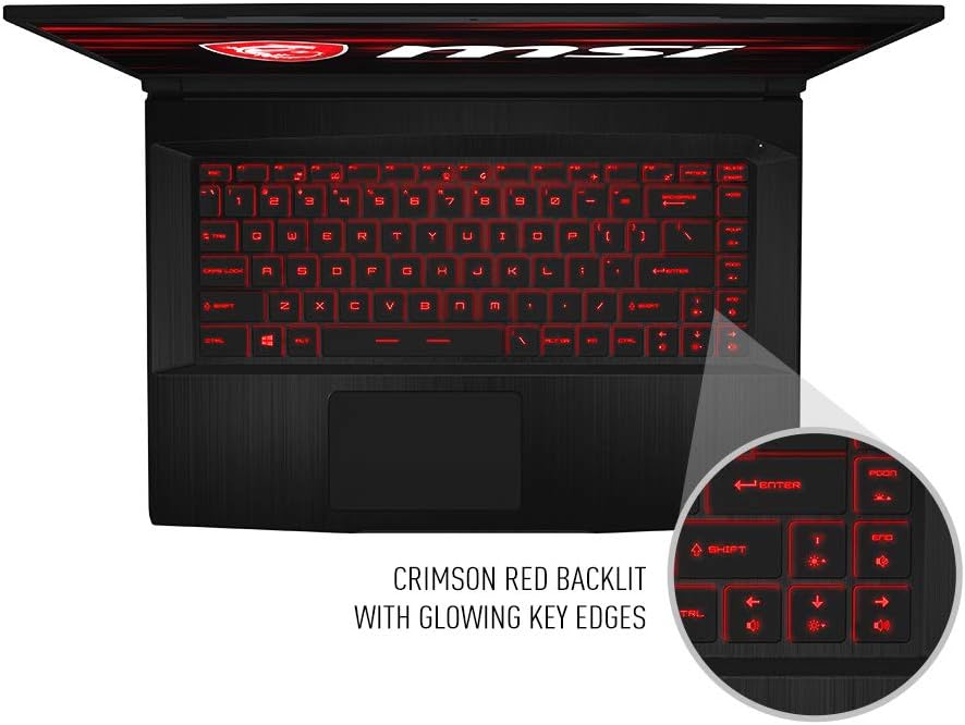 msi GF63 Thin 9SC-068 15.6' Gaming Laptop, Thin Bezel, Intel Core i5-9300H, NVIDIA GeForce GTX1650, 8GB, 256GB NVMe NVMe SSD