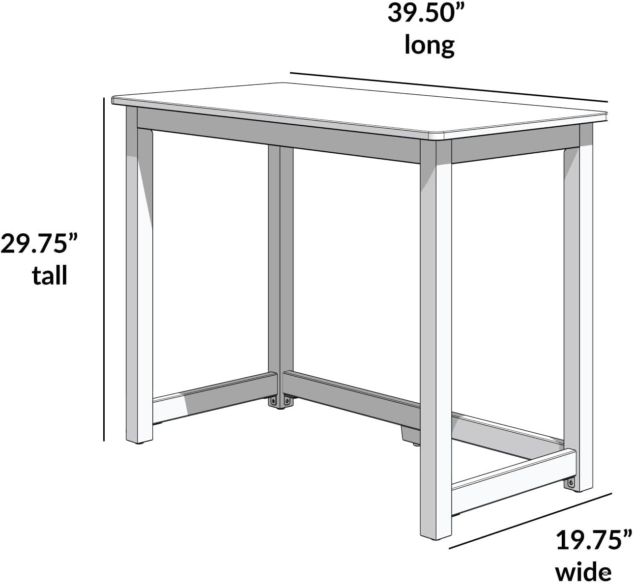 Plank+Beam Writing Desk, Simple Desk for Bedroom, Home Office Study Desk, 39 Inch, Natural