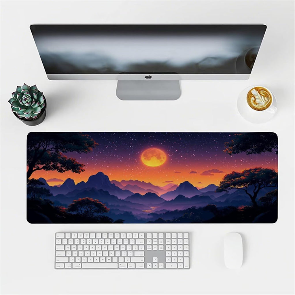 Mouse Pad Orange Color Desk Mat Large 1600 X 800 X 3 MM XXL Waterproof Mousepad with Stitched Edges and Non-Slip Base,Extended Gaming Mouse Pad Landscape Keyboard Pad for Home Office Decor F1-143