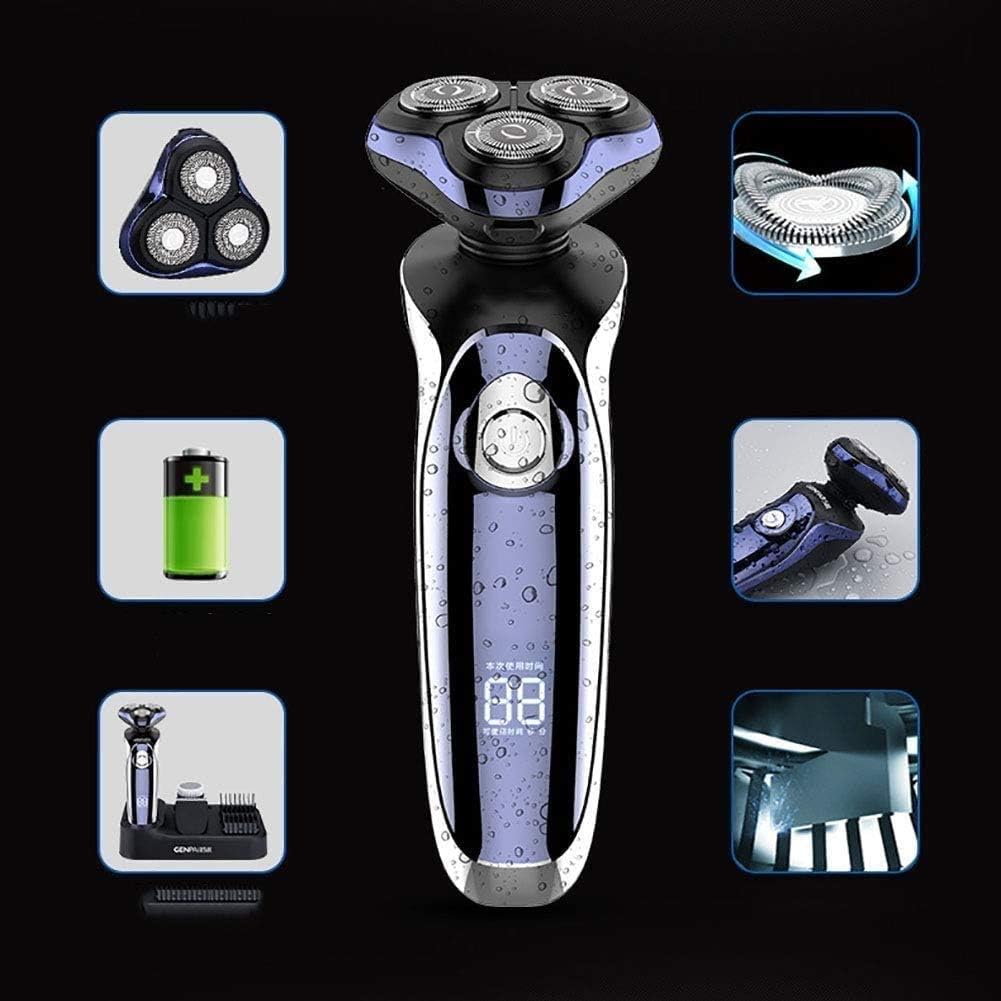 Electric Shavers,Rechargeable Wet/Dry Electric Shaver with Trimmer Attachment,Multifunctional Shaver LCD Full Body Washing Electric Shaver Men Shaver Rechargeable Home Barber Kit