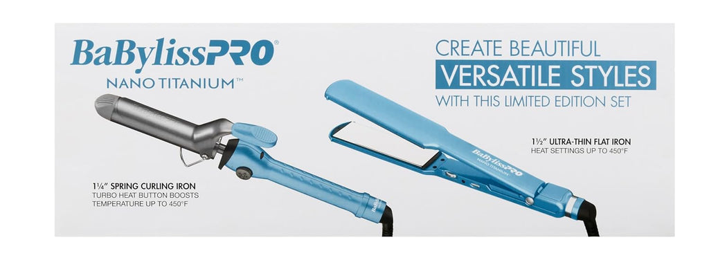 BabylissPRO Nano Titanium Ultra-Thin Hair Straightener, Professional Flat Iron, 5-Inch Extended Plates for Faster Straightening, for All Hair Types