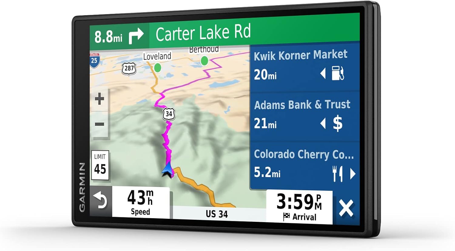 Garmin DriveSmart 55 and Traffic, GPS Navigator, 5.5' Display, Simple On-Screen Menus, Easy-to-See Maps