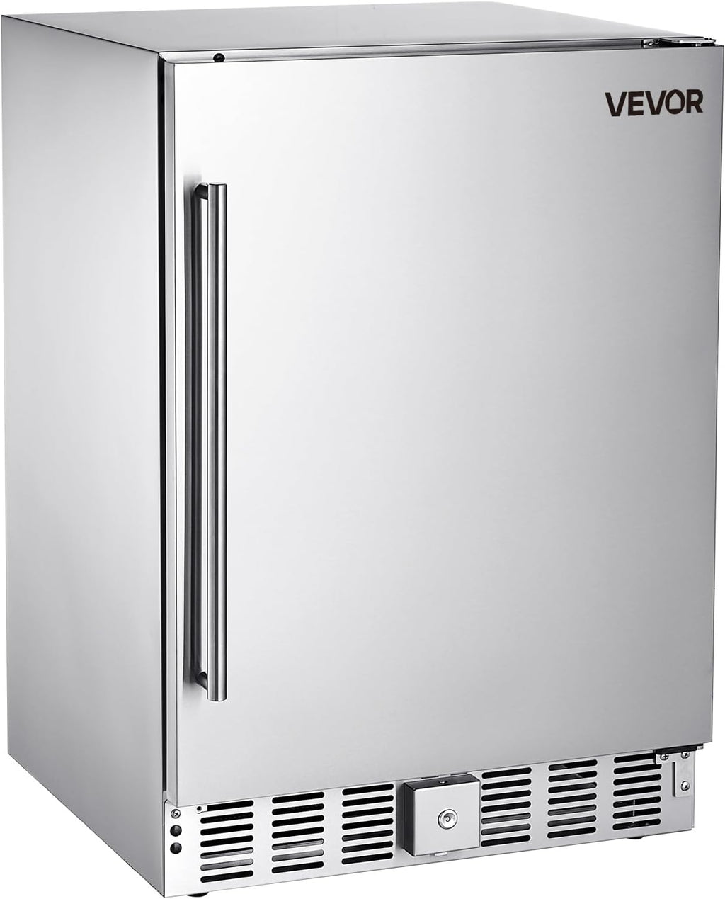 VEVOR 24-Inch Indoor/Outdoor Beverage Refrigerator, 150 QT Freestanding or Undercounter Beverage Fridge, 180 Cans Built-in Beer Fridge with Stainless Steel Body for Residential Home Bar Commercial Use