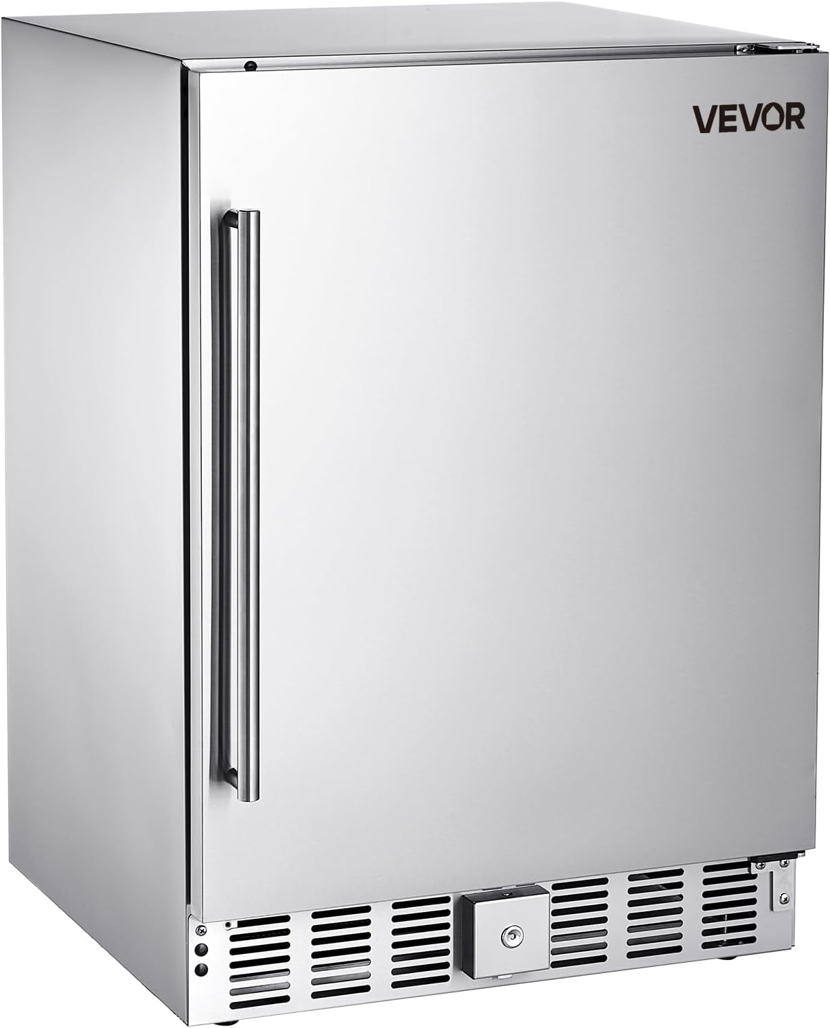 VEVOR 24-Inch Indoor/Outdoor Beverage Refrigerator, 150 QT Freestanding or Undercounter Beverage Fridge, 180 Cans Built-in Beer Fridge with Stainless Steel Body for Residential Home Bar Commercial Use