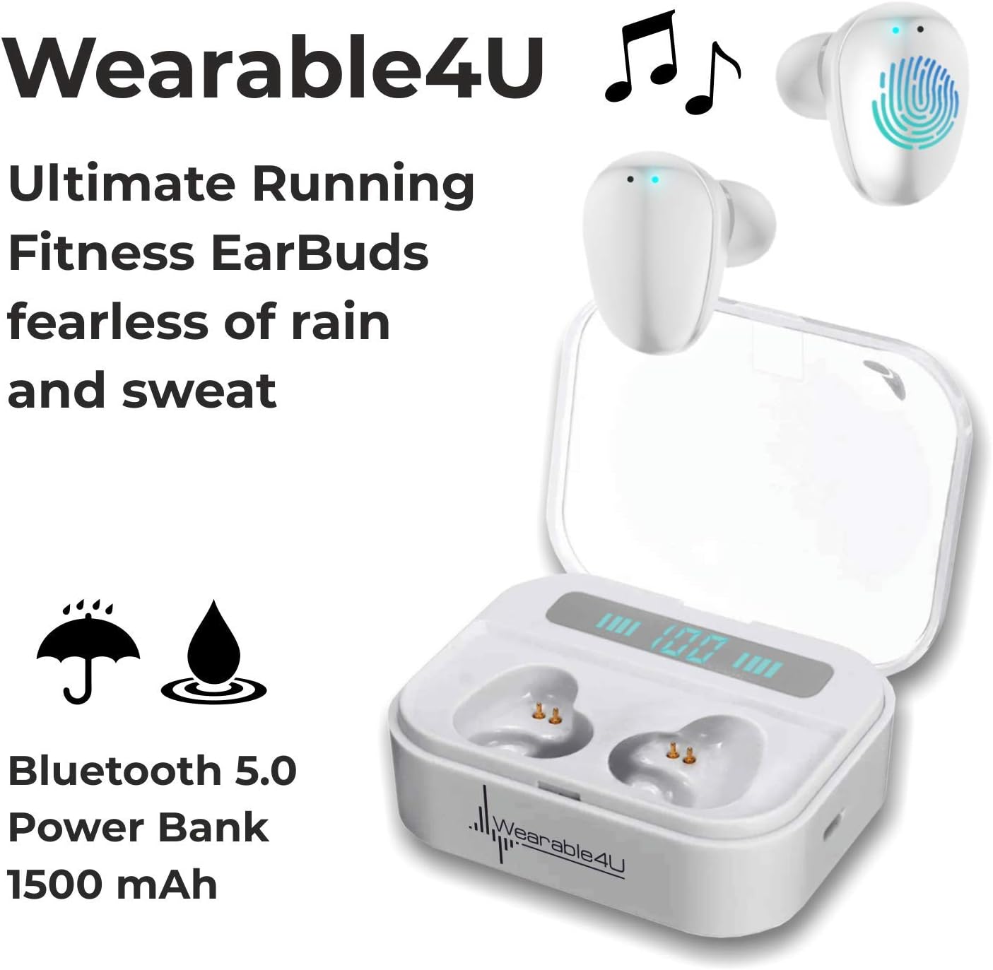 Garmin Forerunner 945 LTE Premium GPS Running/Triathlon Multisport 44 mm Smartwatch with LTE Connectivity, Whitestone White Earbuds Power Bundle