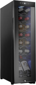 Ivation 14 Bottle Compressor Wine Cooler Refrigerator w/Lock | Large Freestanding Wine Cellar For Red, White, Champagne or Sparkling Wine | 41f-64f Digital Temperature Control Fridge Glass Door Black