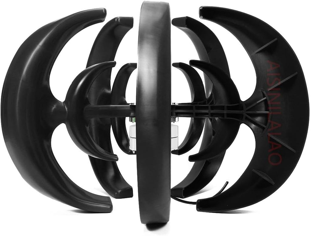 3000W 12V-220V Vertical Wind Turbine Generator 3-Blade with Controller Wind Power Turbine Noiseless for Courtyard Outdoor Street Lighting(Black)