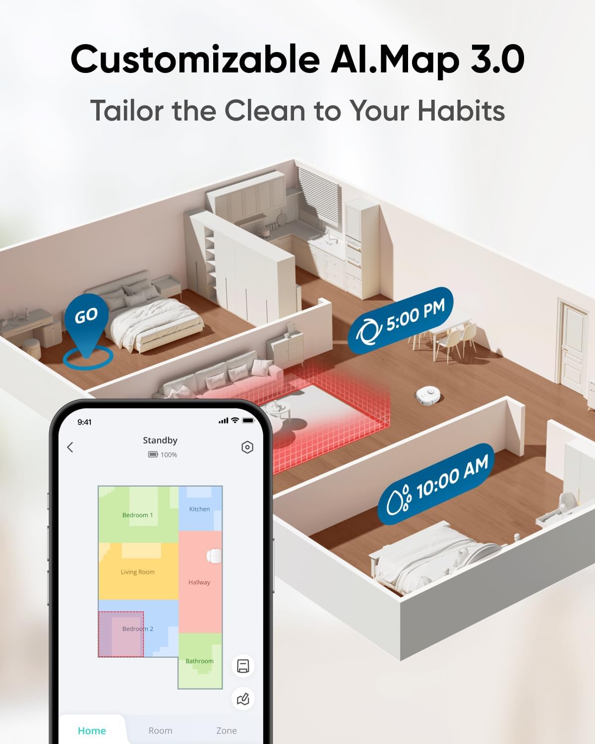 eufy X10 Pro Omni Robot Vacuum White + 2 Replacement Washable Filter