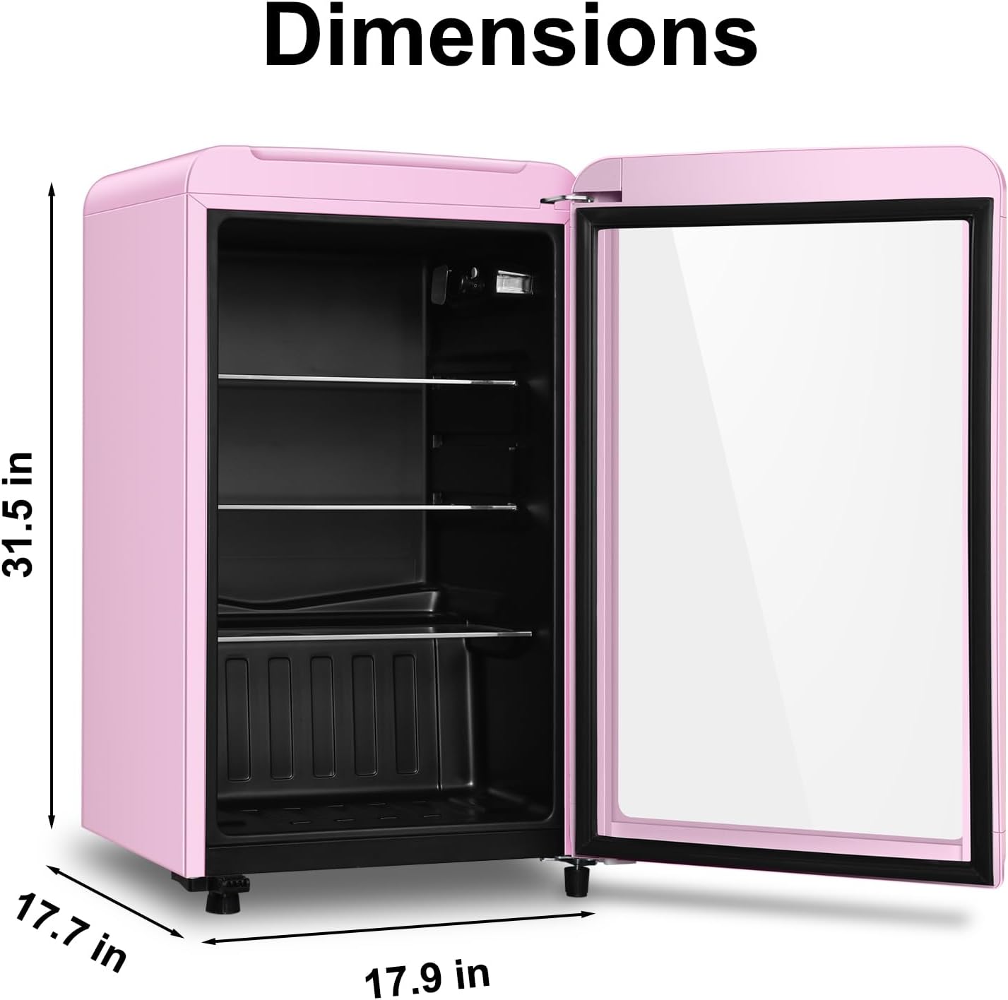 HAILANG Retro Beverage Refrigerator Cooler, 3.2 Cu.ft Mini Fridge with Glass Door for Soda Beer Wine, Beverage Cooler Prefect for Home, Bar