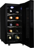 Koolatron 10 Bottle Wine Cooler, Black, Thermoelectric Wine Fridge, 1 cu. ft. Freestanding Wine Cellar, Red, White and Sparkling Wine Storage for Small Kitchen, Apartment, Condo, RV