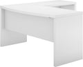 Bush Business Furniture Echo L Shaped Bow Front Office Desk in Pure White, Modern Computer Table for Home or Professional Workspace