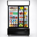 Commercial Refrigerator Glass 2-Door Sliding Door Merchandiser Display Cooler Beverage Fridge Drink cooler NSF Certified, 48 inches width, capacity 40 cuft 110V, Restaurant Kitchen Cafe LCG-1000BFS