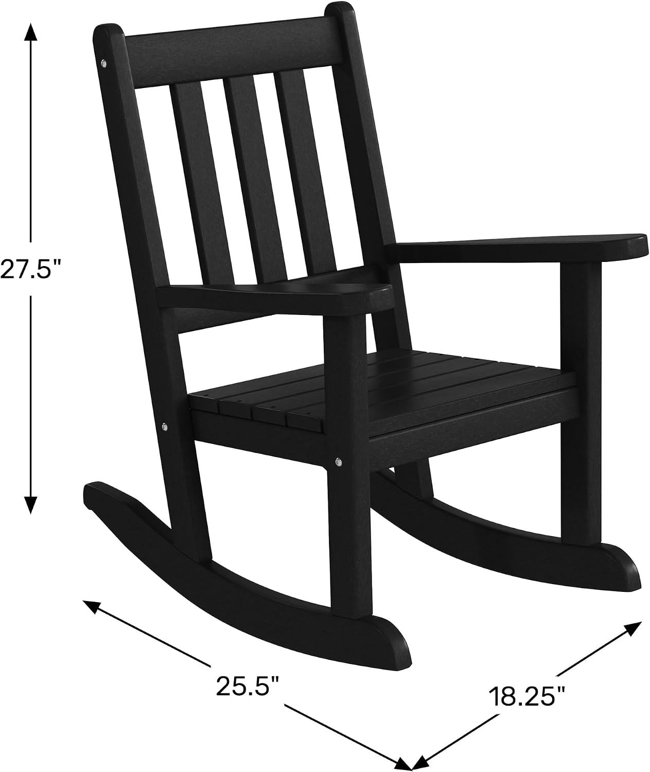 WestinTrends Malibu Outdoor HDPE Plastic Preschool Toddler Rocking Chairs (Set of 2), Navy Blue