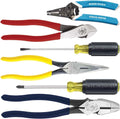 Klein Tools 80080 Hand Tool Kit includes 2 Screwdrivers, Made in USA, 3 Pliers, Wire Stripper and Cutter, for Electricians, 6-Piece