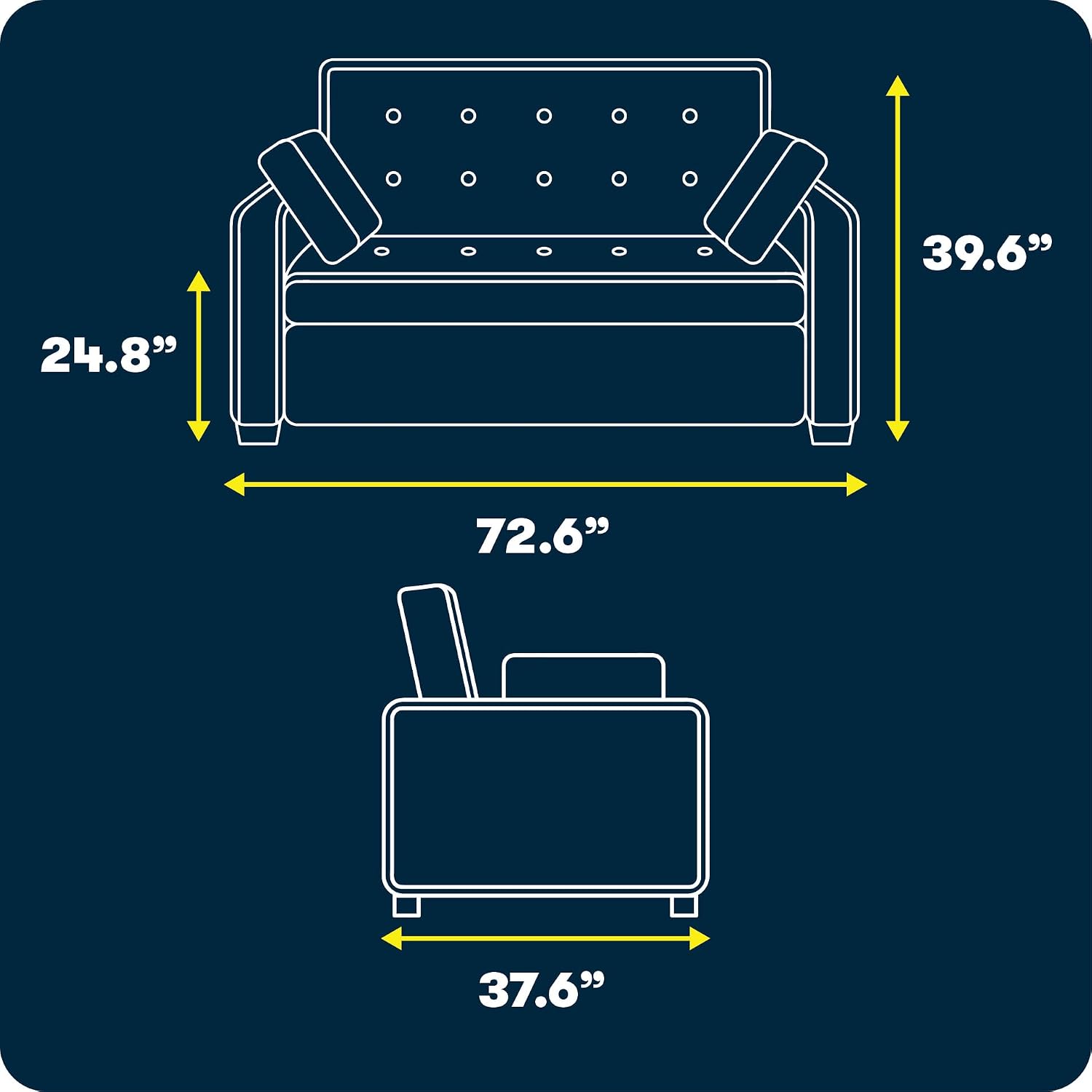 Serta Ainsley 72.6' Convertible Sleeper Sofa, Queen Size, Dreamcoil Comfort, Soft Woven Fabric, Light Grey