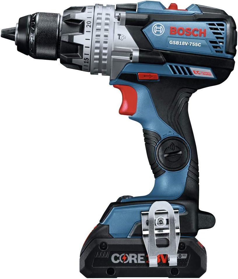 BOSCH GXL18V-224B25 18V 2-Tool Combo Kit with Connected 1/4 In. and 1/2 In. Two-In-One Bit/Socket Impact Driver and Brute Tough 1/2 In. Hammer Drill/Driver (Renewed)