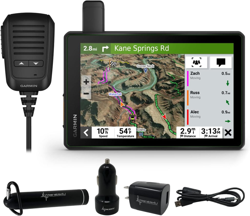 Garmin Tread SxS, GPS Navigator, Ulltrabright Display, Preloaded Topography,Group Ride Radio, inReach Technology with Wearable4U Power Pack Bundle