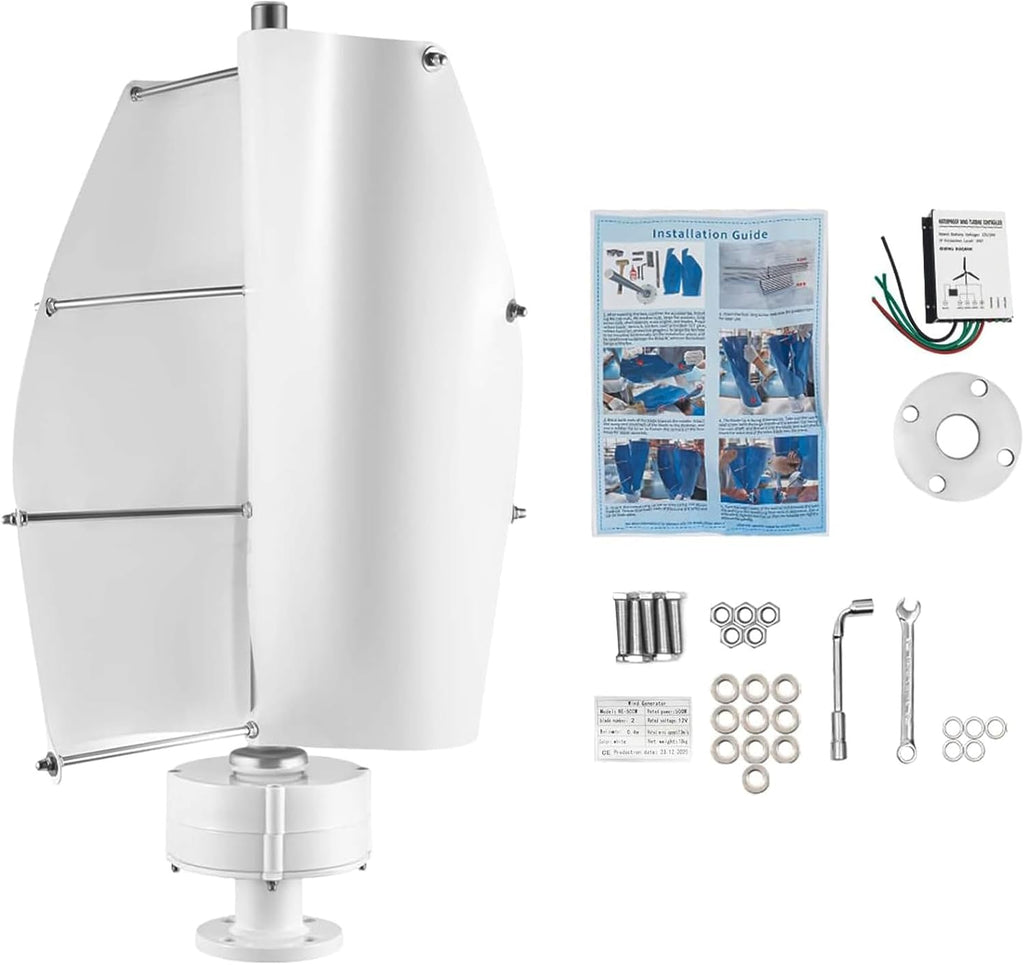 1500W-3000W Small Household Wind Turbine Generator Kit,12V 24V 48V Free Alternative Energy Windmill, Controller Medium Windmill, 2 Blades