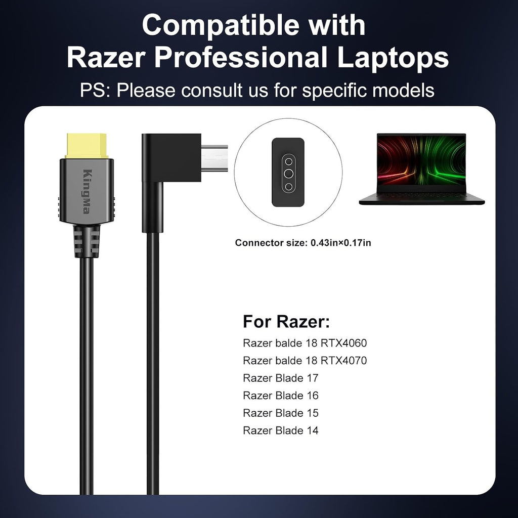 330W 20V/16.5A Laptop Charger Replacement for Razer Blade 18 (RTX 4060/4070),Multi Port PD 3.0 Fast Charging Adapter,XT60 Port,Compatible with Razer Blade 14/15/16/17, for Gaming&Engineering Laptop