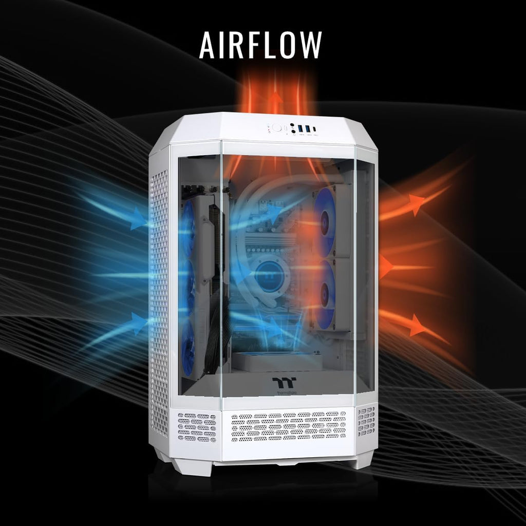 Thermaltake LCGS Reactor 7696XS Gaming Desktop (AMD Ryzen™ 5 7600X, 32GB 6000MT/s DDR5 RGB Memory, AMD Radeon™ RX 9060 XT 16GB, 2TB NVMe M.2, WiFi, Windows 11) T3WT-B650-96X-LCS
