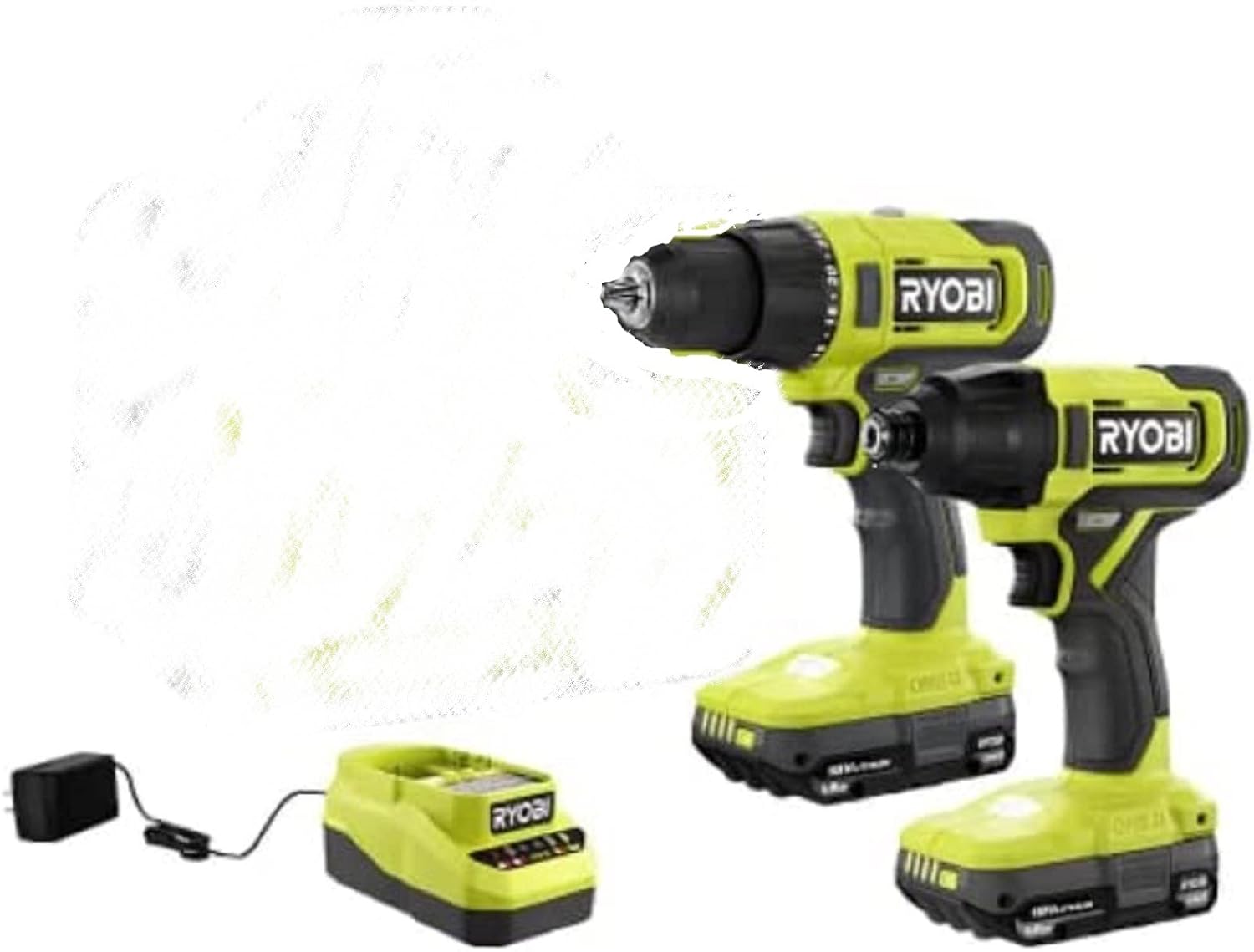 RYOBI ONE+ 18V Cordless 2-Tool Combo Kit with Drill/Driver, Impact Driver, (2) 1.5 Ah Batteries, and Charger (Renewed)