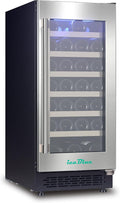 Iceblue Wine Fridge, 33 Bottles Wine Cooler Refrigerator, 41℉-72℉ Adjust Temperature Mini Fridge, Built-in Wine Refrigerator, Freestanding Beverage Refrigerator for Home, Office, Bar, Gift (Silver)