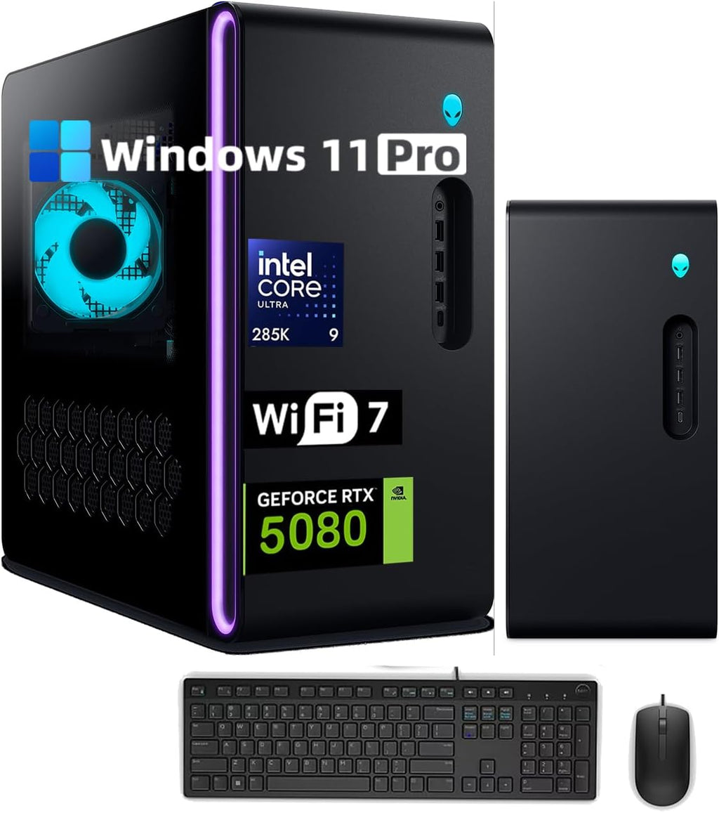 Alienware Aurora R16 Gaming Desktop - NVIDIA RTX 5080 GDDR7(Beats RTX 4090), Intel Ultra 9 285K (up to 5.7GHz), WiFi 7, Win 11 Pro, 1000W Liquid-Cooled(32GB DDR5, 2TB SSD)