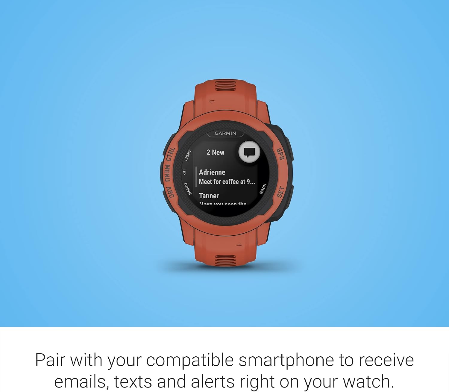 Garmin Instinct 2S, Smaller-Sized GPS Outdoor Watch, Multi-GNSS Support, Tracback Routing, Poppy (Renewed)