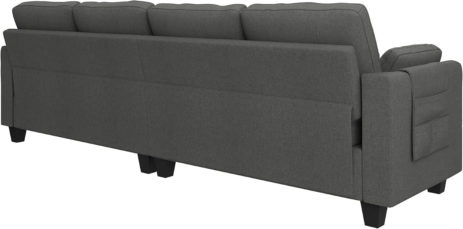 HONBAY Convertible Sectional Sofa L Shaped Couch Reversible Sectional Couches for Living Room,Grey
