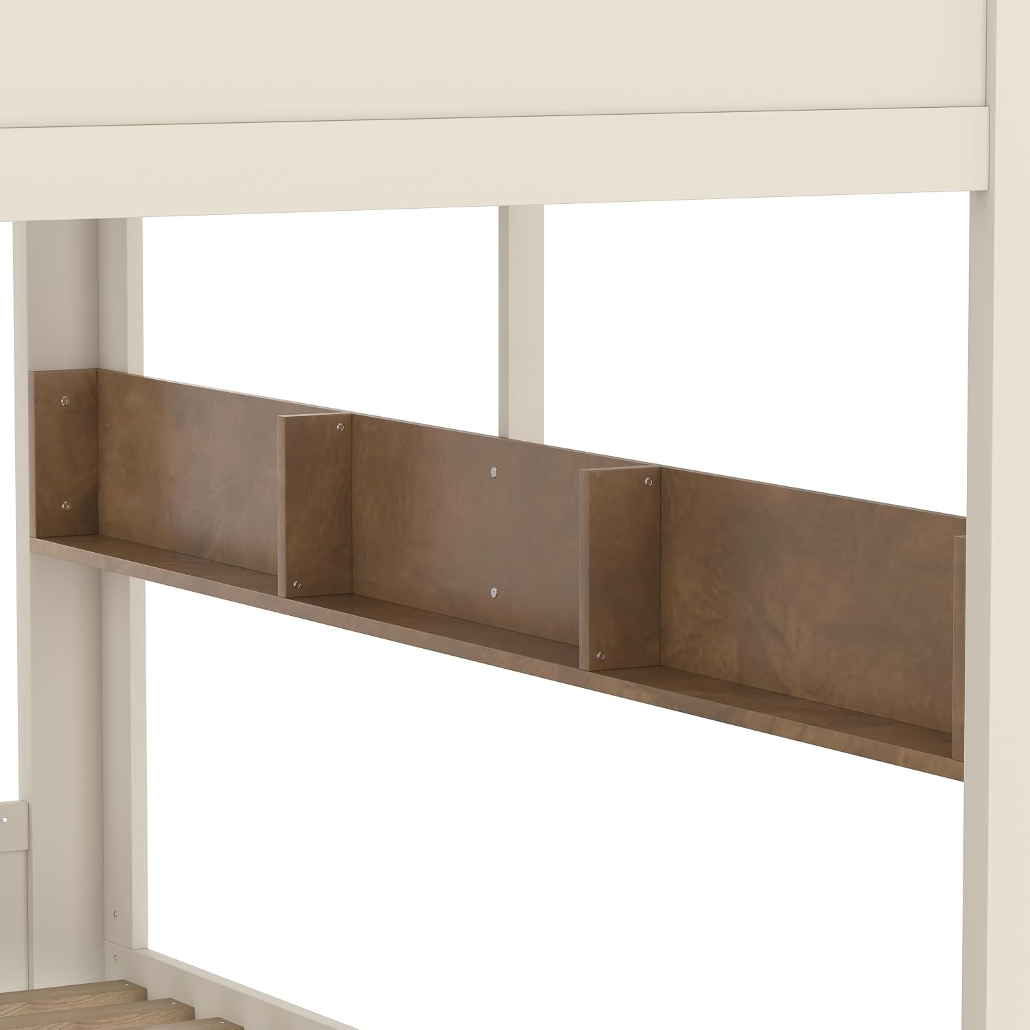 Queen Over Queen Bunk Bed with Storage Drawers, Hooks and Storage Shelves, Solid Wood Bunk Beds for Kids Teens, Bedroom Space-Saving Furniture (Beige+Natural/D)