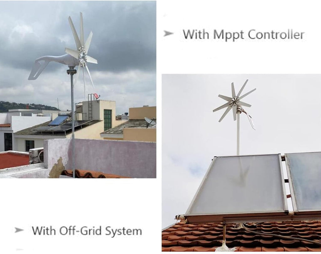 8 Blades Small Wind Generator Home Use, 3000W-6000W with Mpptcharge Controller Windmill RV Yacht Farm Small Wind Generator Home Use