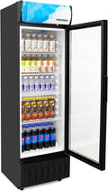 ROVSUN 8.5 Cu.Ft Commercial Refrigerator Display Refrigerator ETL NSF Certified, Slim Commercial Beverage Cooler Glass Door Merchandiser Drink Fridge w/Adjustable Shelves LED Light for Bar Restaurant