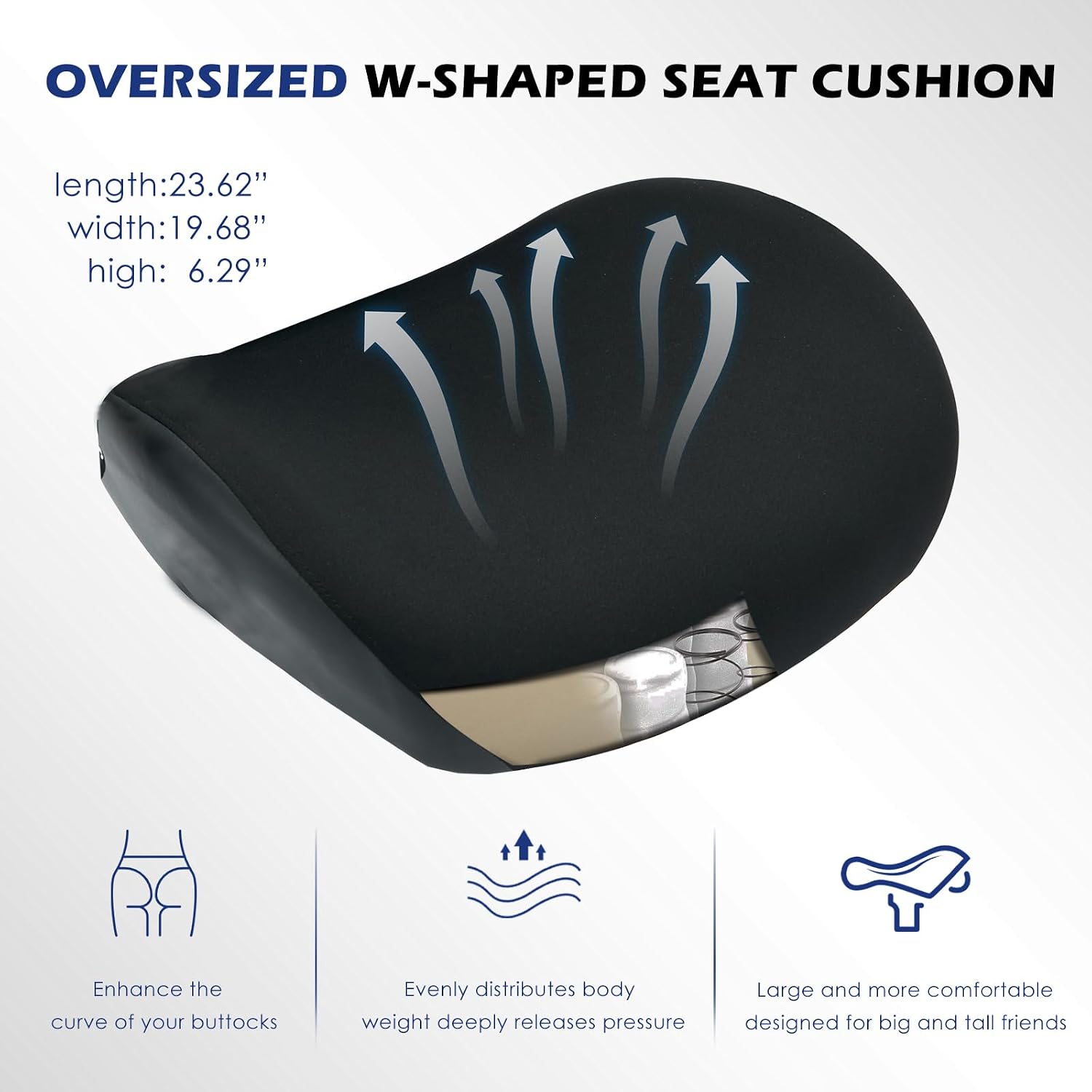 BOSMILLER 700lbs Big and Tall Office Chair with Wide Thick Seat Cushion for Sitting All Day,Ergonomic Mesh Desk Chair with Adjustable Lumbar Support and Headrest for Heavy People,4D Armrests