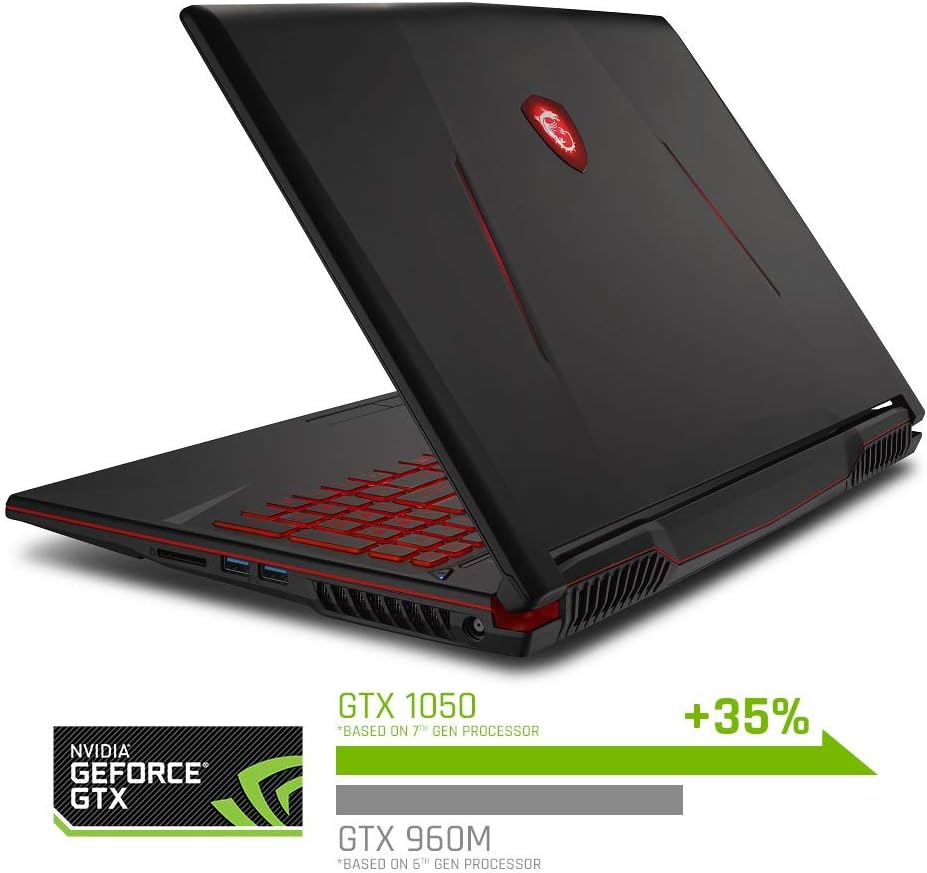 msi GL63 8RCS-060 15.6' Gaming Laptop, Intel Core i5-8300H, NVIDIA GTX1050, 8GB, 256GB Nvme SSD, Win10