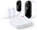 Home Security System - Wired Keypad Sensor Hub, (2) 8-in-1 Sensors, 24/7 Professional Monitoring + Indoor 2K (1 Cam + Outdoor 2K (1 cam) Bundle - No Contract Required, Alarm System for Home Security
