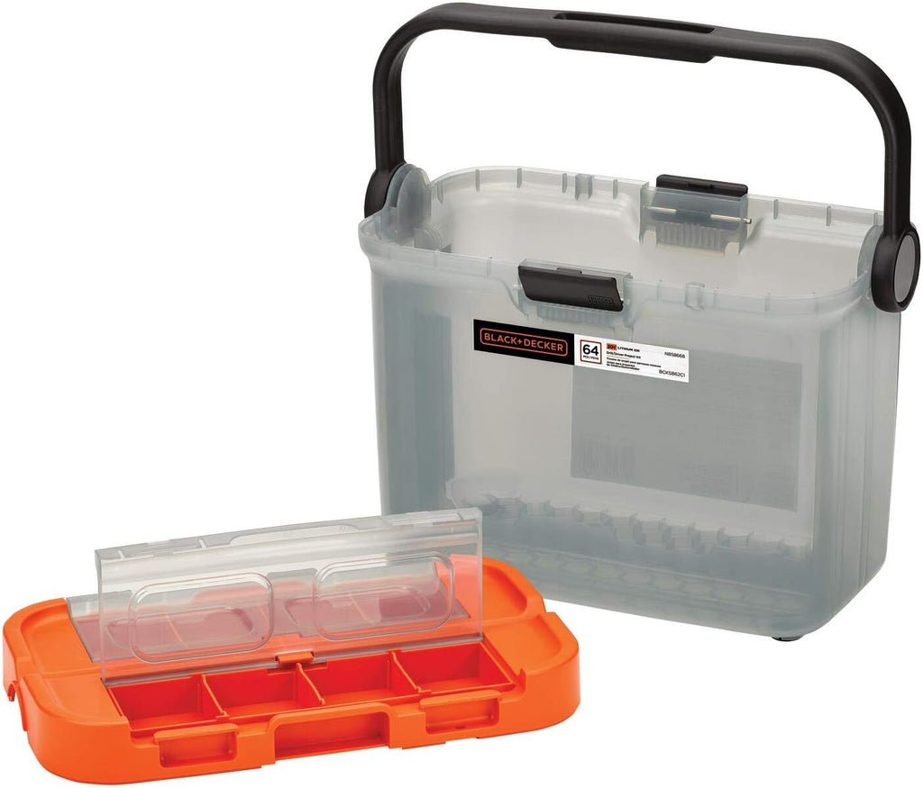 BLACK+DECKER 20V MAX Drill with Home Tool Kit, 64-Piece (BCKSB62C1)