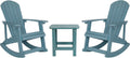Flash Furniture Set of 2 Savannah Adirondack Rocking Chairs - Commercial Grade All-Weather Sea Foam Poly Resin Wood - Matching Side Table