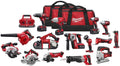 Milwaukee 15-Tool Combo Kit (18V Lithium-Ion, 4.0Ah Batteries, 6-Port Charger, 3 Bags)