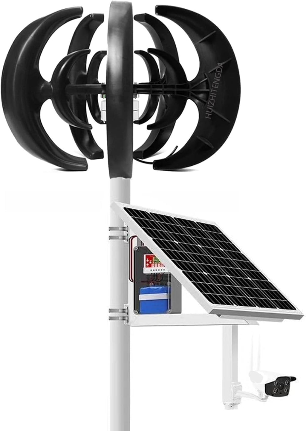 Wind Generator Kit, 3000W 12V 24V 48V 220V Lantern Wind Turbines Home Powers Windmill Energy Turbines W/Controller for Home, Outdoor, Garden Lighting(Black),24v